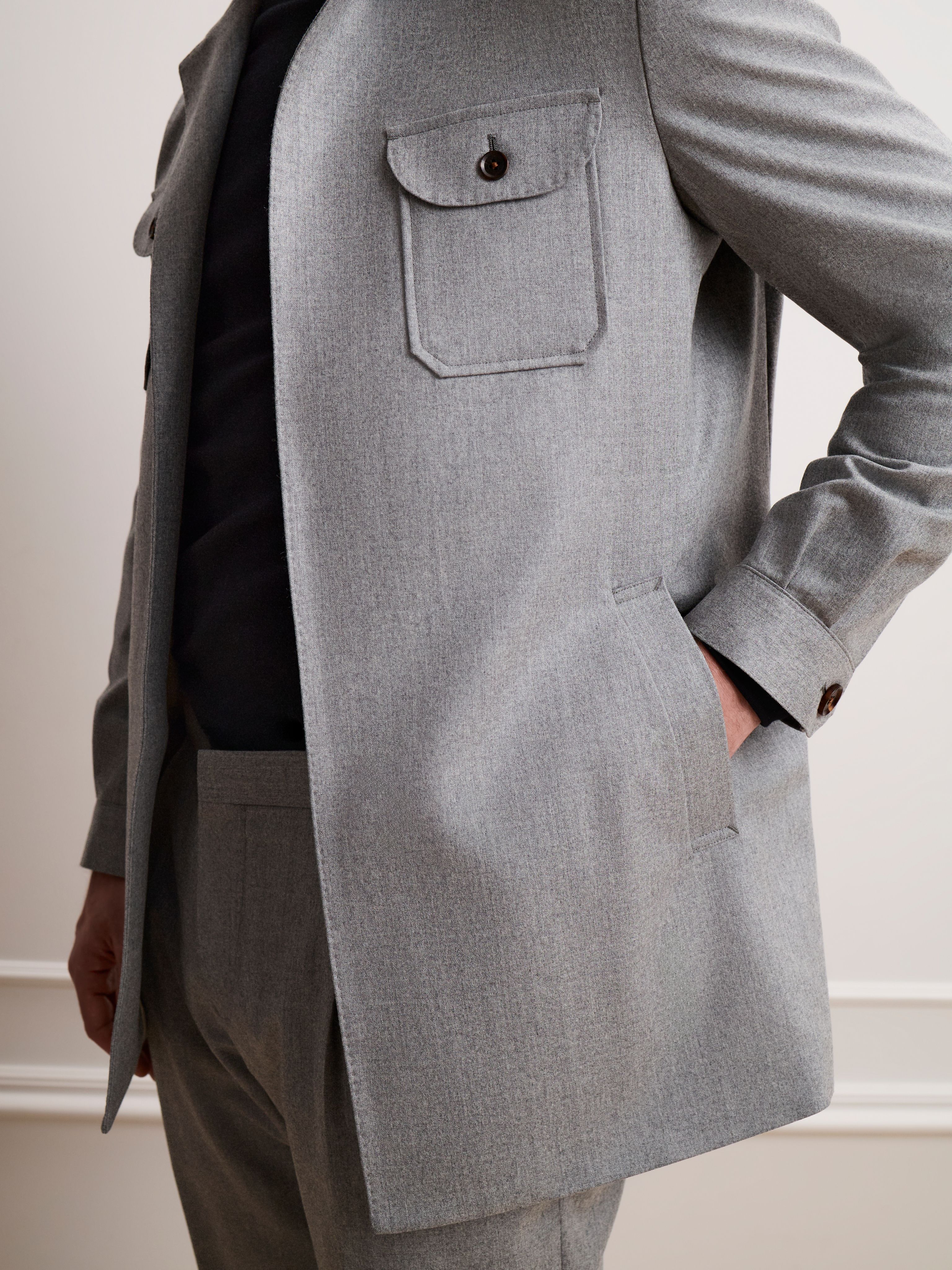 Пиджак сафари и кэжуал брюки из фланелей